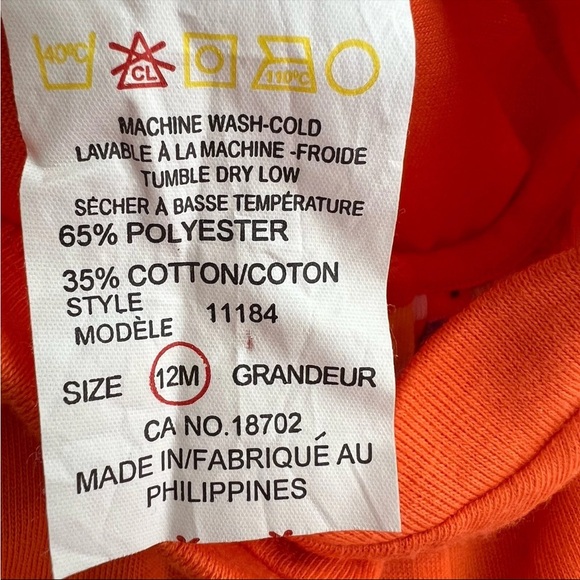 Vintage C.B. Kid Girls Orange Infant Dress Bunny Club 12 month - Picture 4 of 6